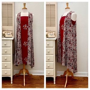 Mossimo Supply Co. High Low Sheer Artsy Floral Sleeveless Duster Small/M…